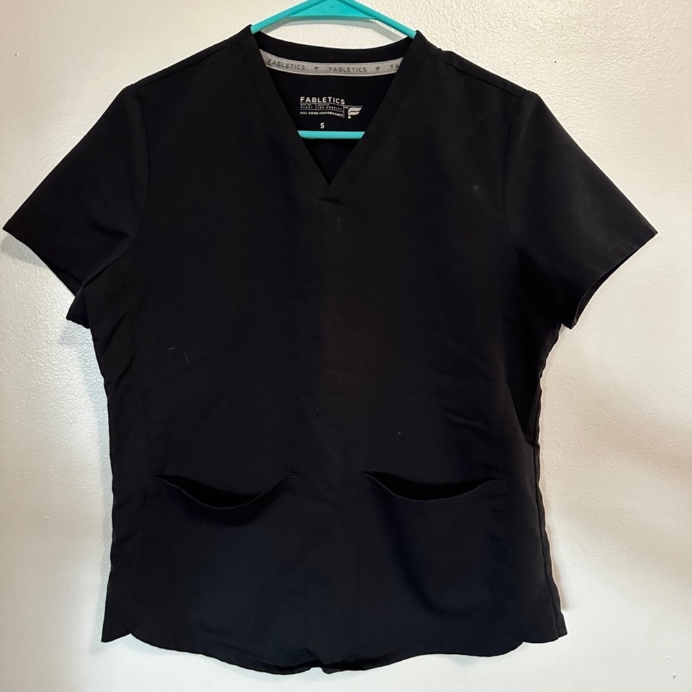 Fabletics Black Scrub Set Size Small | V-Neck Medical Uniform Set